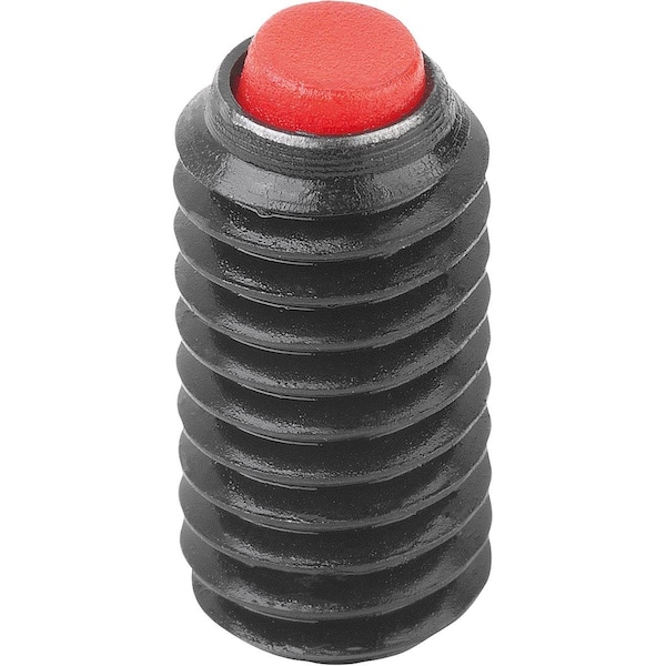 Kipp Ball-End Thrust Screw Without Head, Form:C Ball Plastic, M04, L=7, 9, Carbon Steel, Comp:Polyacetal K0383.7048 - main